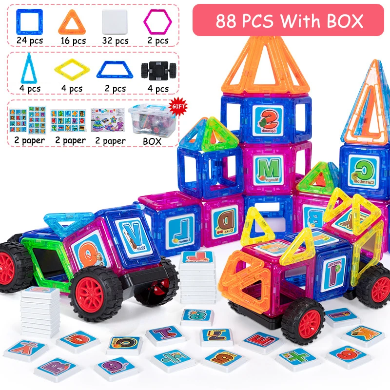 44-88pcs Big Size Magnetic Designer Construction Set Model & Building Toy Magnets Magnetic Blocks Educational Toys For Children
44-88pcs Big Size Magnetic Designer Construction Set Model & Building Toy Magnets Magnetic Blocks Educational Toys For Children