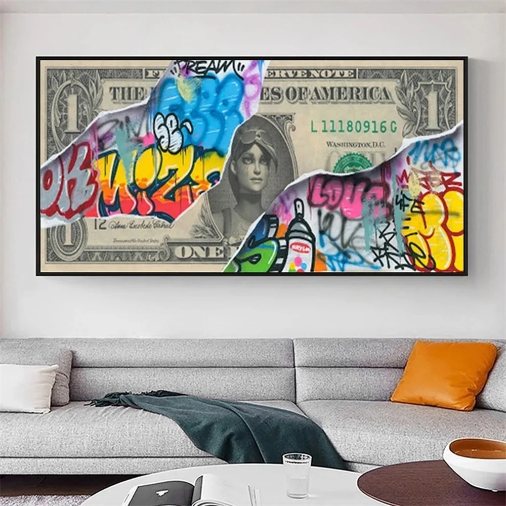 Abstract Graffiti Art Dollar Posters Canvas Art Painting on The Wall Art Cuadros Posters and Print for Living Room Home Decor 
Abstract Graffiti Art Dollar Posters Canvas Art Painting on The Wall Art Cuadros Posters and Print for Living Room Home Decor