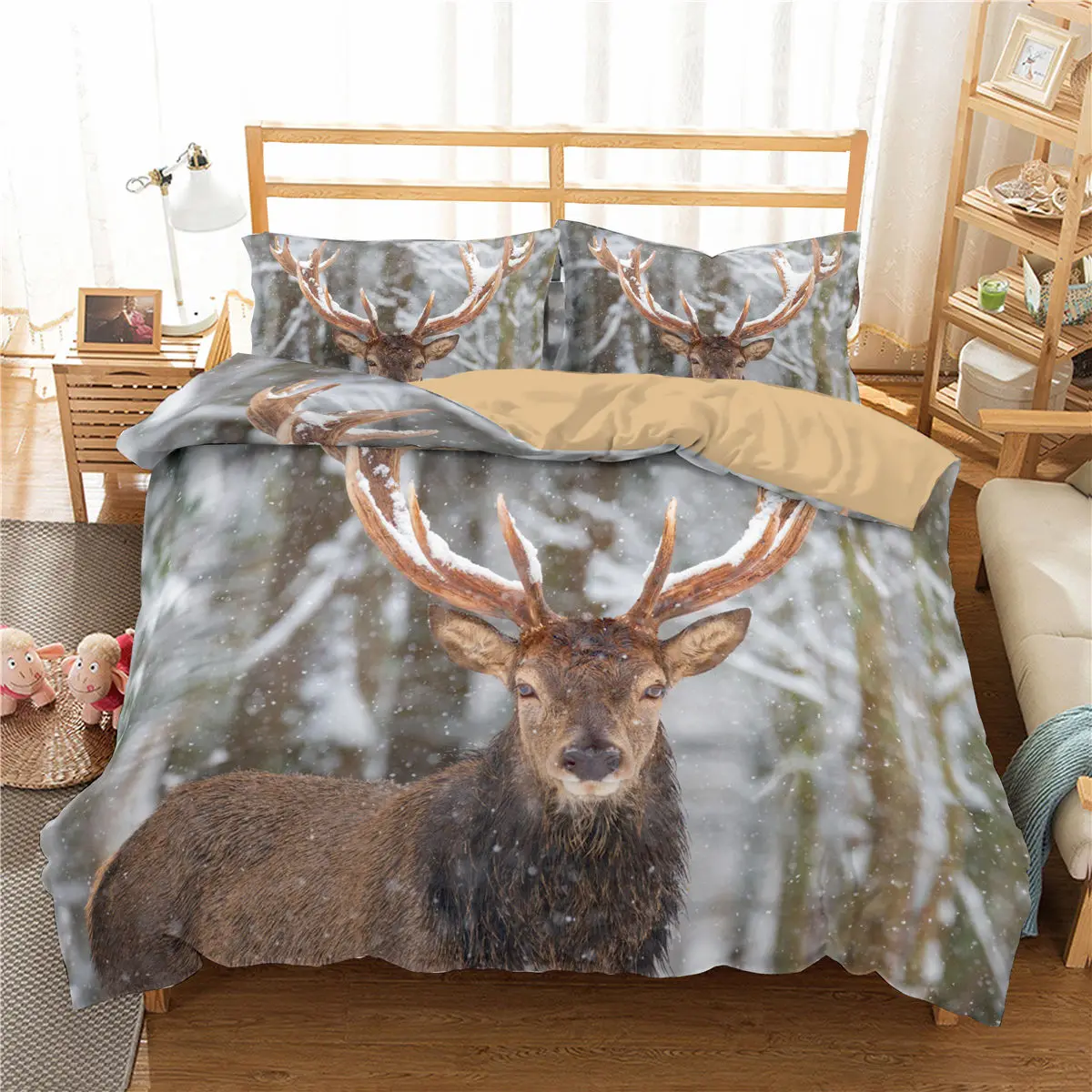 Reindeer Printed Duvet Cover Pillowcase Soft 3D Bedding Set For Kids Girl Bedroom Single Double Full Queen King Size Quilt Cover
Reindeer Printed Duvet Cover Pillowcase Soft 3D Bedding Set For Kids Girl Bedroom Single Double Full Queen King Size Quilt Cover
