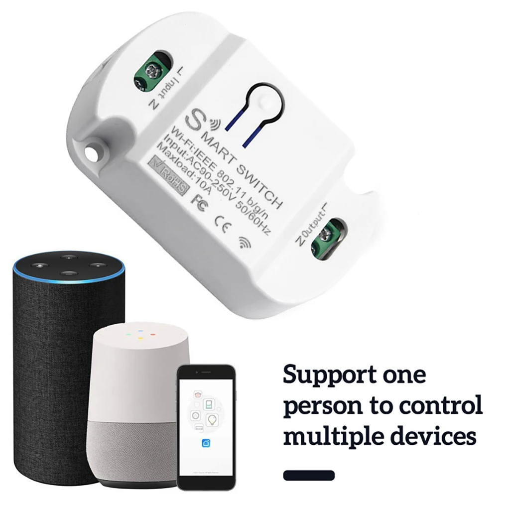 Tuya 10A WiFi Smart Switch Wireless Remote Switch Timer APP Control Smart Home Smart Life For Alexa Google Home
Tuya 10A WiFi Smart Switch Wireless Remote Switch Timer APP Control Smart Home Smart Life For Alexa Google Home