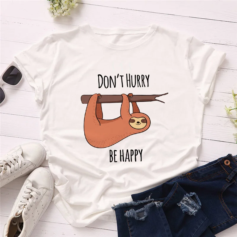 women harajuk O-Neck Tees Femme fashion Plus Size Short Sleeve Graphic t shirt Tees Cute Sloth and Coffee Print t shirt
women harajuk O-Neck Tees Femme fashion Plus Size Short Sleeve Graphic t shirt Tees Cute Sloth and Coffee Print t shirt
