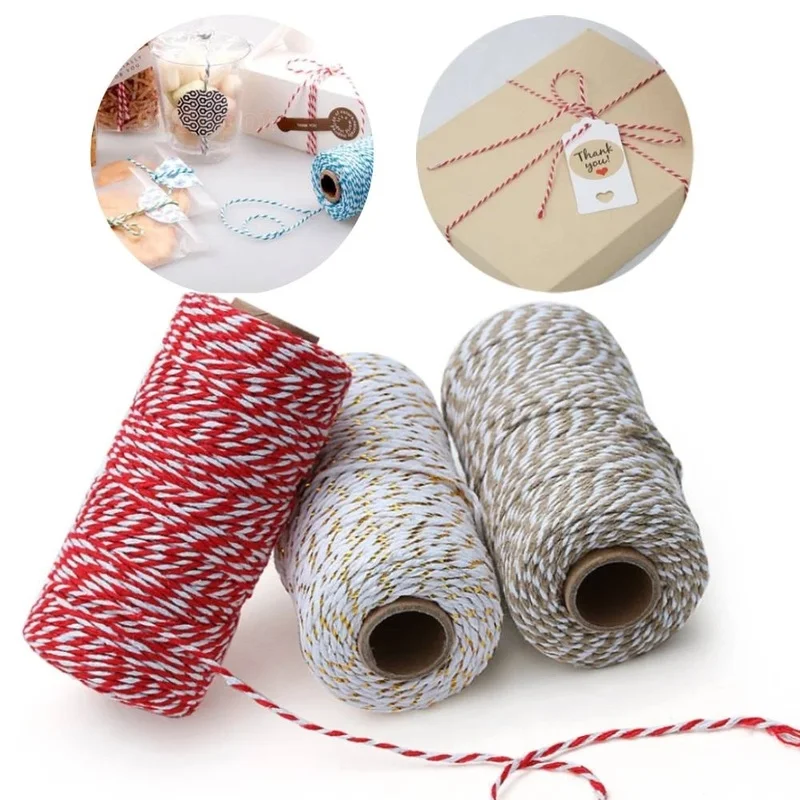 100m/roll Bakers Twine String Cotton Cords Rope for Home Decor Handmade Christmas Gift Packing Craft DIY Wrapping Gift
100m/roll Bakers Twine String Cotton Cords Rope for Home Decor Handmade Christmas Gift Packing Craft DIY Wrapping Gift