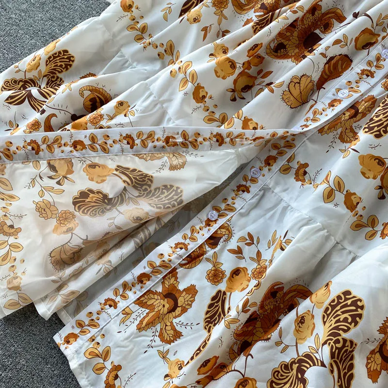 Autumn Casual Women Dress Blending Floral-Printed V-neck Slim Sashes Long Dress Ladies Fashion Holiday Flower Mid-calf Dress
Autumn Casual Women Dress Blending Floral-Printed V-neck Slim Sashes Long Dress Ladies Fashion Holiday Flower Mid-calf Dress