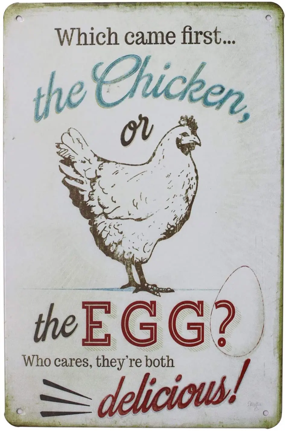 Happy Chickens, Delicious Chicken and Egg Retro Metal Tin Sign Plaque Poster Wall Decor Art Shabby Chic Gift
Happy Chickens, Delicious Chicken and Egg Retro Metal Tin Sign Plaque Poster Wall Decor Art Shabby Chic Gift