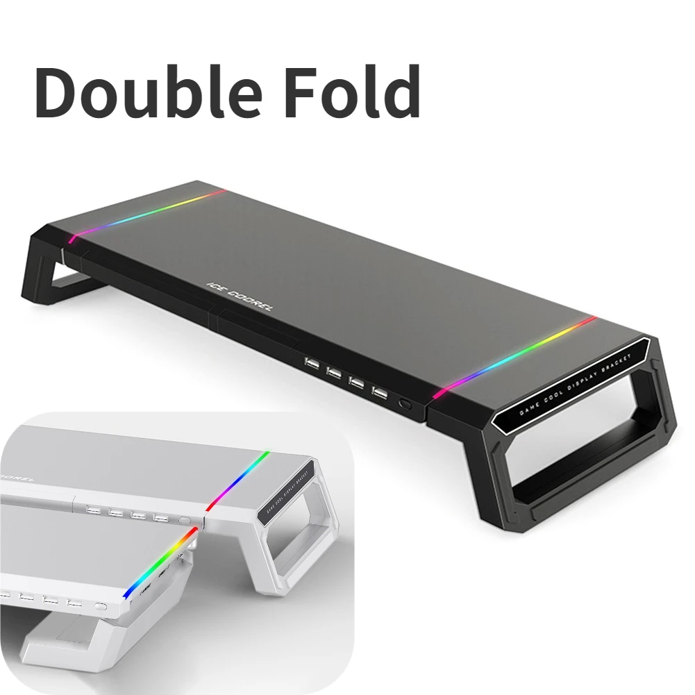 RGB 4 USB2.0 Charging Desk Organizer Support Universal Monitor Stand Riser Adjustable Desktop Computer Monitor Riser Stand
RGB 4 USB2.0 Charging Desk Organizer Support Universal Monitor Stand Riser Adjustable Desktop Computer Monitor Riser Stand