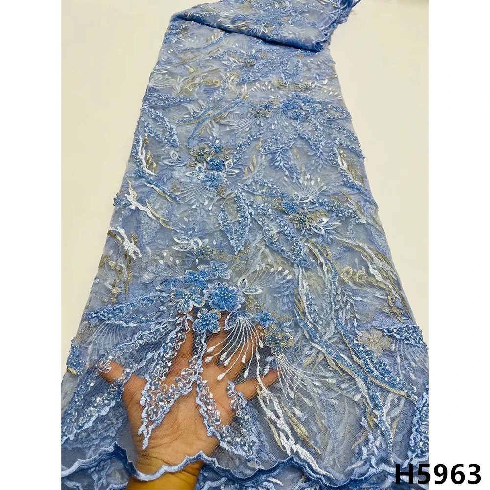 Light Blue Embroidery Mesh Lace Fabric 3D Beads African Net Lace Fabric 5 Yards Bridal Lace Fabric Luxury Quality Wedding HJ5963
Light Blue Embroidery Mesh Lace Fabric 3D Beads African Net Lace Fabric 5 Yards Bridal Lace Fabric Luxury Quality Wedding HJ5963
