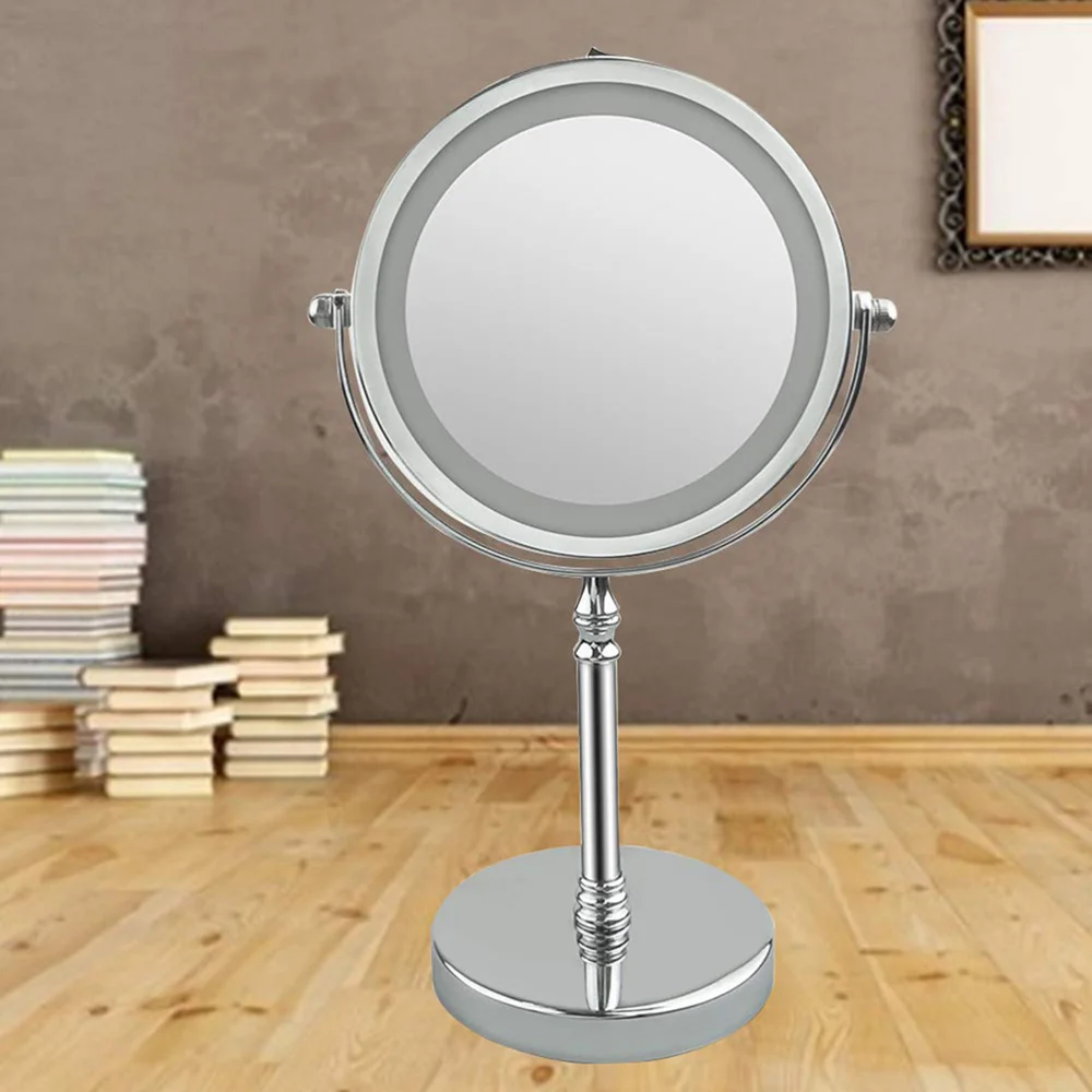 7 Inch Swivel Vanity Mirror Double Sided Makeup Mirror Metal LED 10X Magnification Mirror without Battery (Silver) 
7 Inch Swivel Vanity Mirror Double Sided Makeup Mirror Metal LED 10X Magnification Mirror without Battery (Silver)