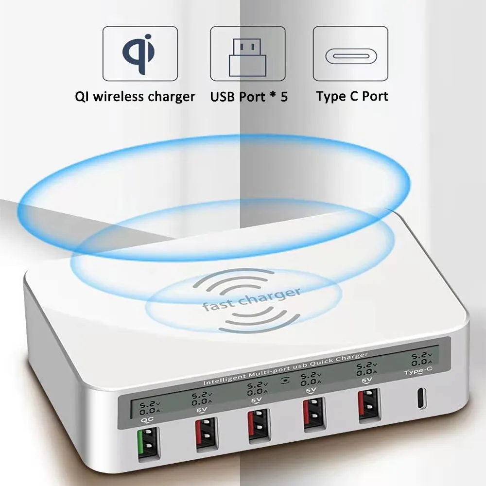 Type C HUB Android&iOS Universal 7 in 1 USB3.0 Adapter Adaptive Intelligent Wireless Charging Support iPhone12 Charger USB-C HUB
Type C HUB Android&iOS Universal 7 in 1 USB3.0 Adapter Adaptive Intelligent Wireless Charging Support iPhone12 Charger USB-C HUB