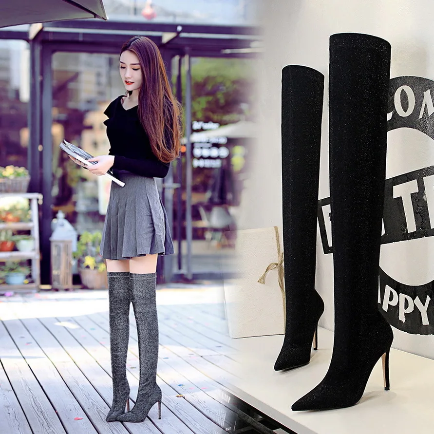 Sequin Cloth Sexy Over-the-Knee Boots Women Stiletto Thin High Heel Boots Fashion Women Long Boots Winter Shoe
Sequin Cloth Sexy Over-the-Knee Boots Women Stiletto Thin High Heel Boots Fashion Women Long Boots Winter Shoe