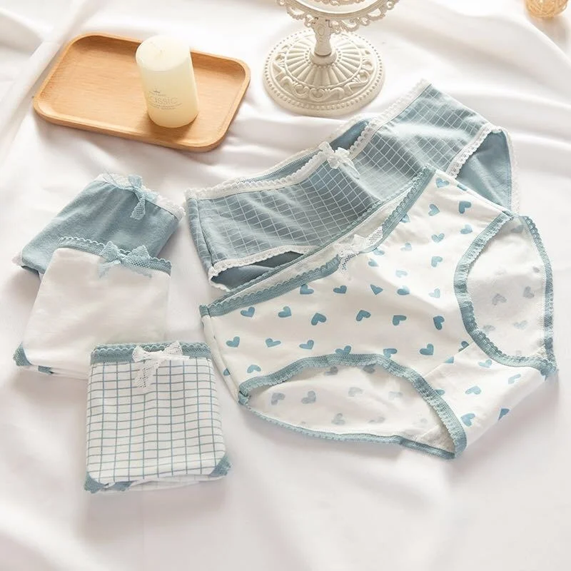 Fashion Ladies Underwear Bowknot Lattice Love Women Briefs Pure Cotton Comfortable Breathable Mid-Waist Girl Panties Wholesale
Fashion Ladies Underwear Bowknot Lattice Love Women Briefs Pure Cotton Comfortable Breathable Mid-Waist Girl Panties Wholesale