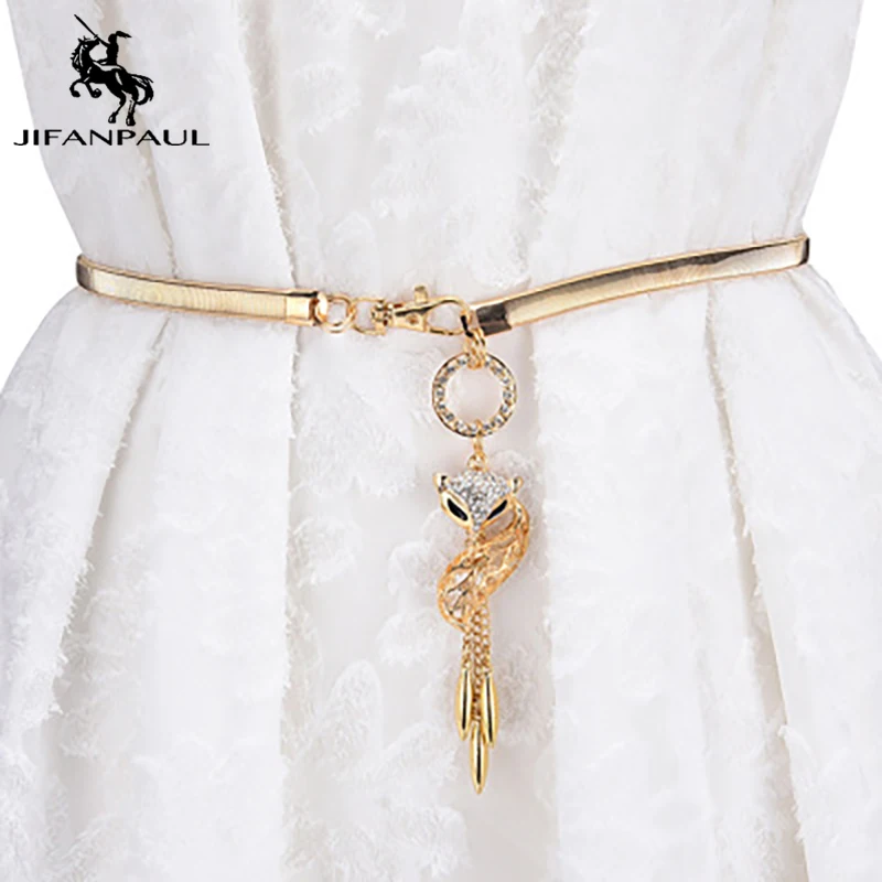 JIFANPAUL 2021 new metal elastic waist chain fox pendant rhinestone inlaid belt dress girdle belt luxury chain belts for women
JIFANPAUL 2021 new metal elastic waist chain fox pendant rhinestone inlaid belt dress girdle belt luxury chain belts for women