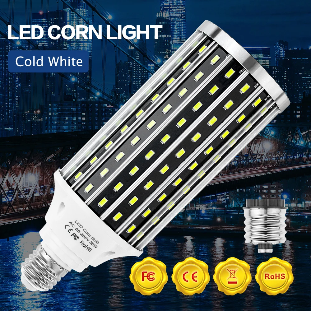 50W LED Bulb E27 Corn Lamp 220V Light Bulb LED Super Bright Ampoule Corn Light Industrial Bulb Workshop Factory Lighting To E39
50W LED Bulb E27 Corn Lamp 220V Light Bulb LED Super Bright Ampoule Corn Light Industrial Bulb Workshop Factory Lighting To E39