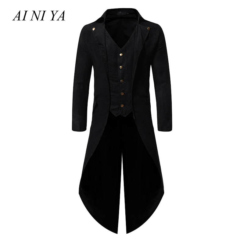 Medieval Gothic Tailcoat Men Victorian Coat Steampunk Trench Mens Cosplay Costume Tuxedo Coat Halloween Festival Party Homme 4XL
Medieval Gothic Tailcoat Men Victorian Coat Steampunk Trench Mens Cosplay Costume Tuxedo Coat Halloween Festival Party Homme 4XL