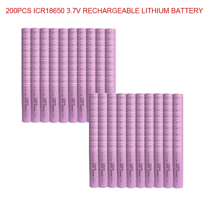 200pcs 18650 3.7V 2600mAh ICR18650B NCR18650 Lithium Batteries 18650 Li-ion Rechargeable Battery For Flashlight batteries
200pcs 18650 3.7V 2600mAh ICR18650B NCR18650 Lithium Batteries 18650 Li-ion Rechargeable Battery For Flashlight batteries