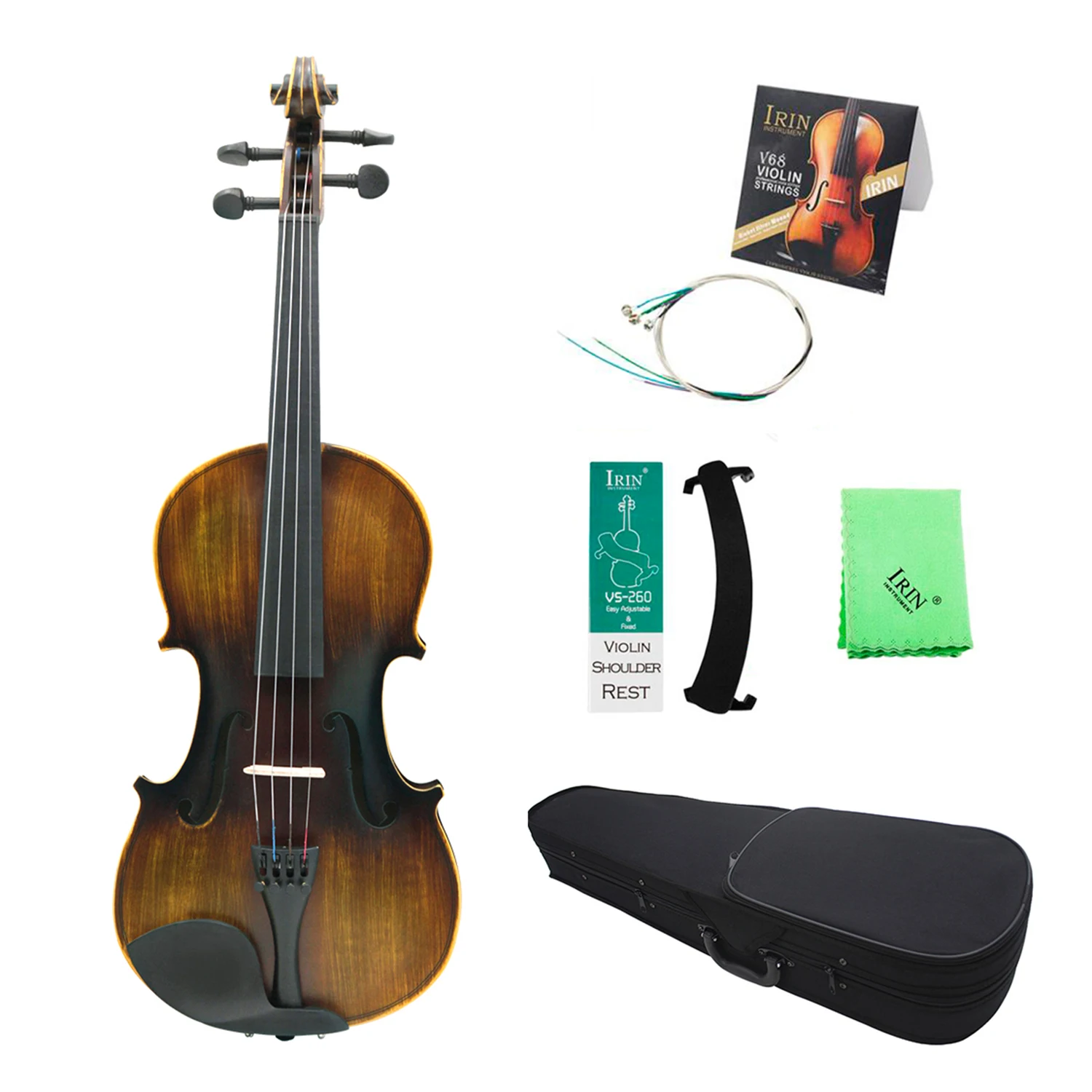 4/4 Violin Vintage Glossy Acoustic Violin Basswood Panel Mapel with Bag Shoulder Rest Violin Bridge String Cleaning Cloth New
4/4 Violin Vintage Glossy Acoustic Violin Basswood Panel Mapel with Bag Shoulder Rest Violin Bridge String Cleaning Cloth New
