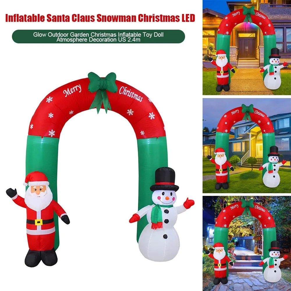 

Надувной Санта-Клаус, снеговик, Рождество, Светодиодный светящийся наружный сад, Рождественская надувная игрушка, кукла, атмосферное украш...