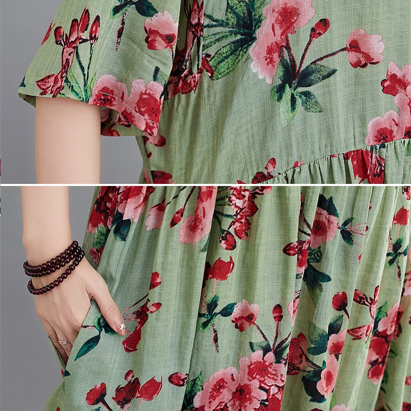 New Arrival Plus Size Summer Dress Oversized Batwing O-Neck Loose Long Dress Retro Print Bohemian Ladies Dress Women'S Vestidos
New Arrival Plus Size Summer Dress Oversized Batwing O-Neck Loose Long Dress Retro Print Bohemian Ladies Dress Women'S Vestidos