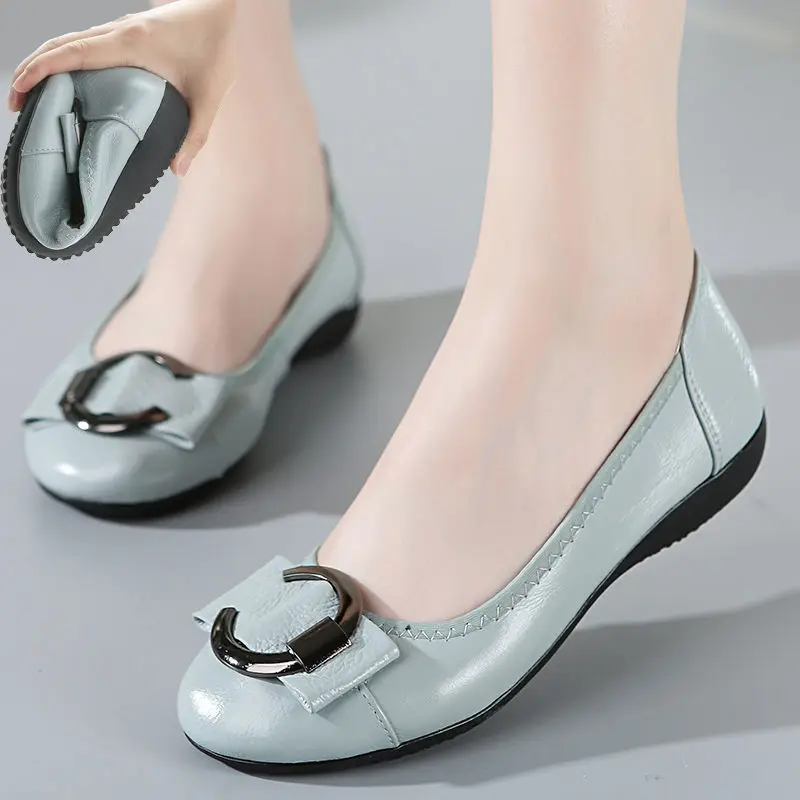 Fresh 2020 Spring Summer Ballet Flats Shoes Women Genuine Leather Shallow Round Toe Plus Size Leather Slip On Shoes For Women 43
Fresh 2020 Spring Summer Ballet Flats Shoes Women Genuine Leather Shallow Round Toe Plus Size Leather Slip On Shoes For Women 43