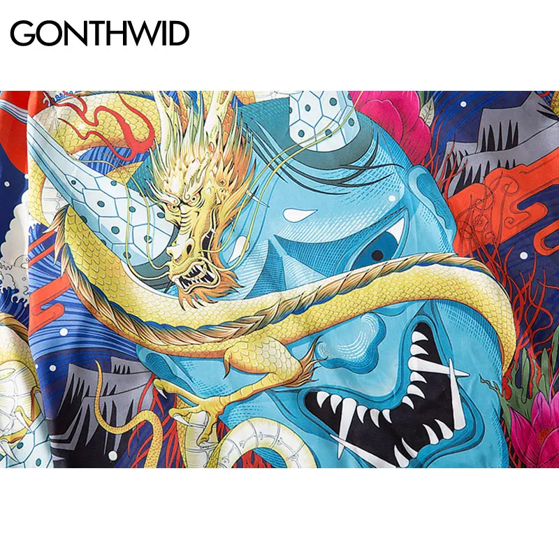 GONTHWID Japanese Style Devil Dragon Print Kimono Cardigan Haori Jackets Hip Hop Harajuku Casual Open Front Coats Streetwear
GONTHWID Japanese Style Devil Dragon Print Kimono Cardigan Haori Jackets Hip Hop Harajuku Casual Open Front Coats Streetwear