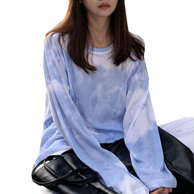 Women Tie Dye T-shirts Long Sleeve Oversize Tshirt Female Tee Tops O-neck Loose Women's T Shirt Streetwear Casual Ladies Tshirts
Women Tie Dye T-shirts Long Sleeve Oversize Tshirt Female Tee Tops O-neck Loose Women's T Shirt Streetwear Casual Ladies Tshirts