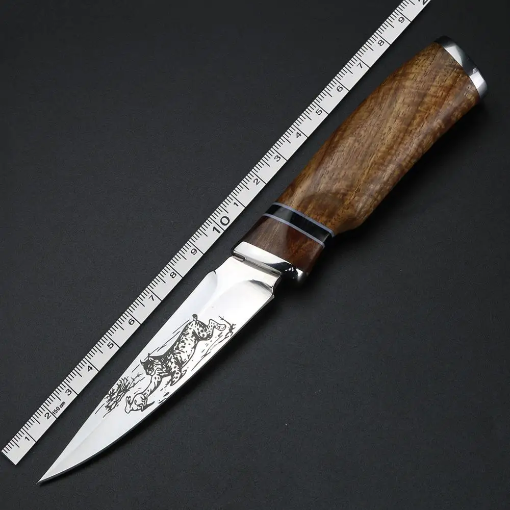 Outdoor short knife Wild camping survival knife Fixed blade knife Blade pattern handmade knives with wooden handle
Outdoor short knife Wild camping survival knife Fixed blade knife Blade pattern handmade knives with wooden handle
