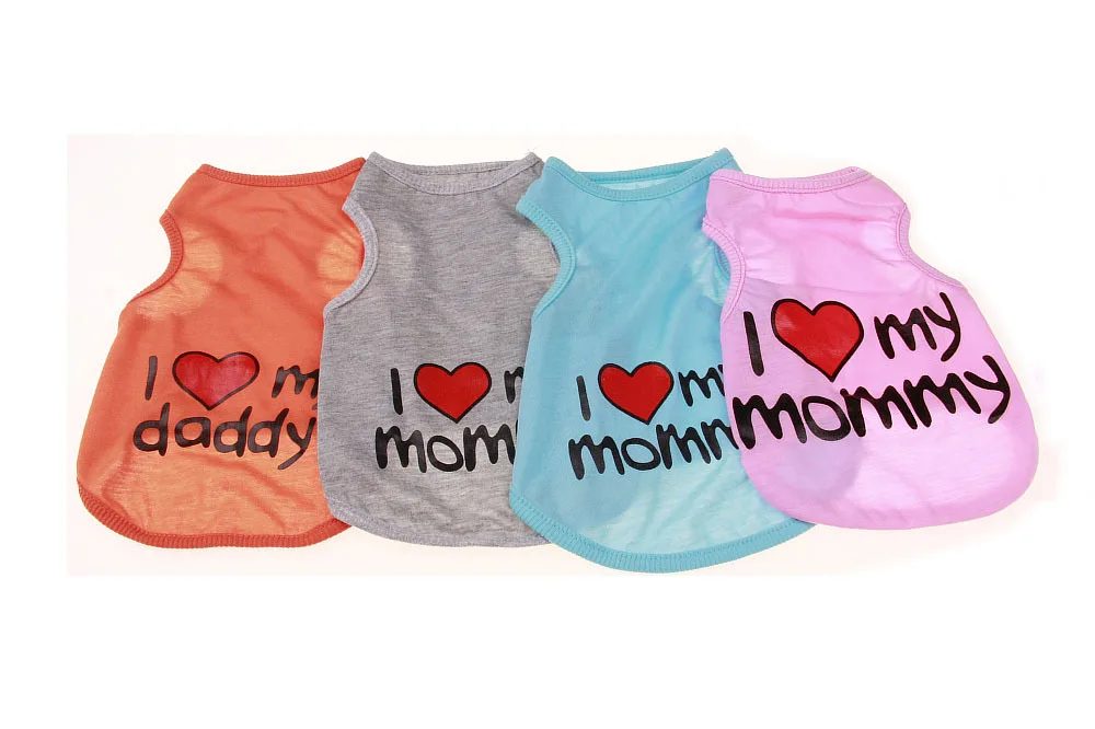 Fashion Pet Dog T Shirt Summer Dog vest Clothes Cotton Puppy Vest Cute Pet dog T shirt Clothing I Love My Mommy Daddy Size S-XXL
Fashion Pet Dog T Shirt Summer Dog vest Clothes Cotton Puppy Vest Cute Pet dog T shirt Clothing I Love My Mommy Daddy Size S-XXL