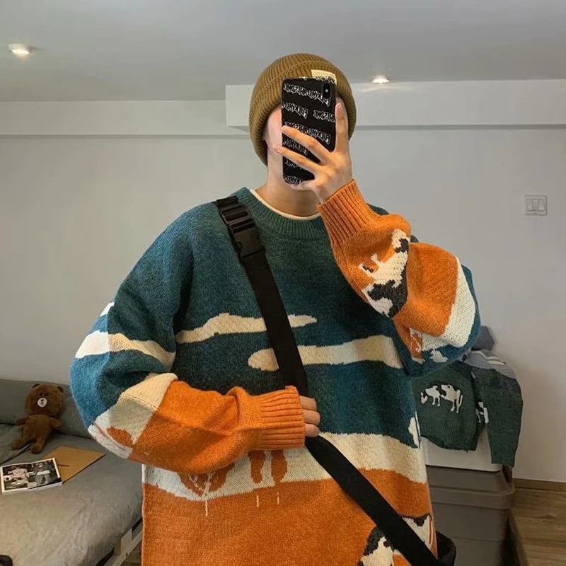 Men And Women Retro Color Striped Knitted Sweater Couple Loose Round Neck Knitted Pullover Spring, Autumn And Winter Warm Top
Men And Women Retro Color Striped Knitted Sweater Couple Loose Round Neck Knitted Pullover Spring, Autumn And Winter Warm Top