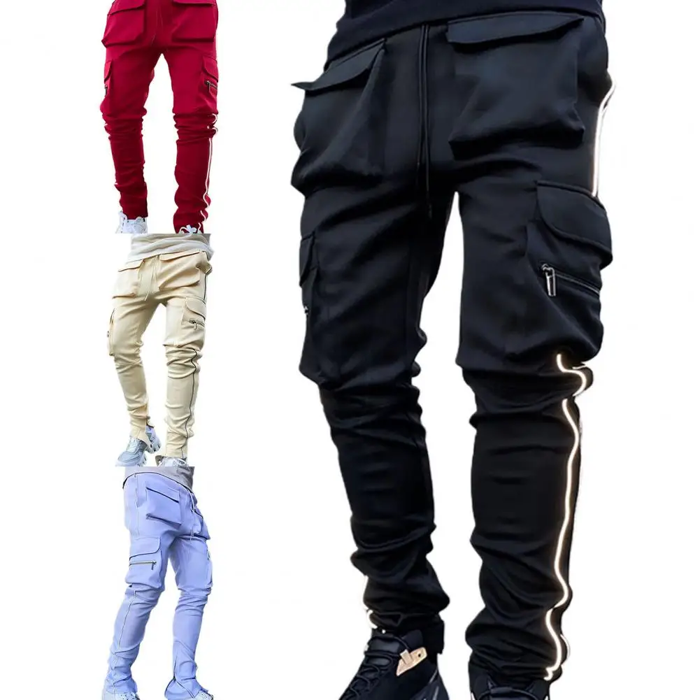 Trousers Popular Stretchy Reflective Strip Trousers Sporty Cargo Pants Straight for Office
Trousers Popular Stretchy Reflective Strip Trousers Sporty Cargo Pants Straight for Office