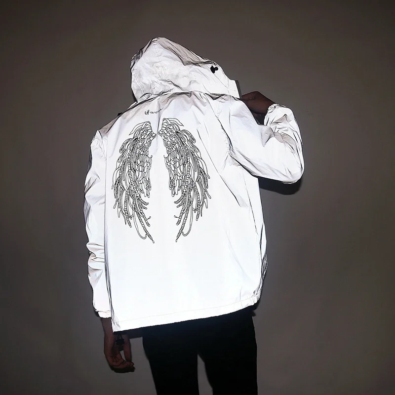 Full reflective men's and women's jackets, casual windbreaker, hip hop Hoodie, printed raincoat, bright night jacket 5XL
Full reflective men's and women's jackets, casual windbreaker, hip hop Hoodie, printed raincoat, bright night jacket 5XL