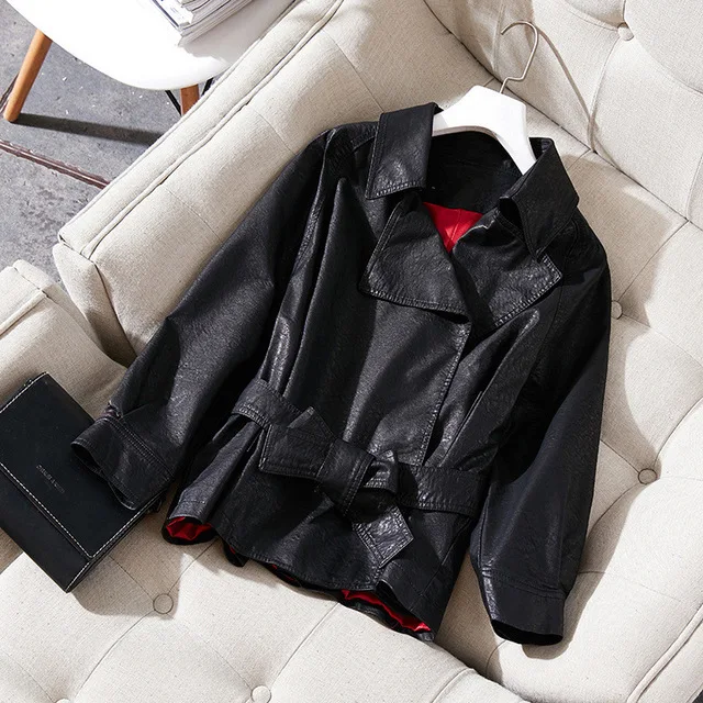 Elegant Leather Jacket Women 2020 New Arrival Autumn Winter Slim Brown Black Brand High Quality Ladies Coat Outwear Female Belt
Elegant Leather Jacket Women 2020 New Arrival Autumn Winter Slim Brown Black Brand High Quality Ladies Coat Outwear Female Belt