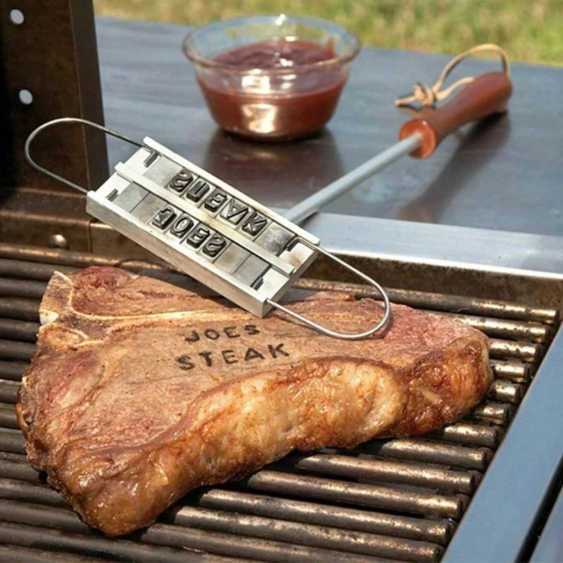 BBQ Branding Iron DIY Barbecue Letter Printed BBQ Steak Tool Meat Grill Forks Accessories Kitchen Gadgets 
BBQ Branding Iron DIY Barbecue Letter Printed BBQ Steak Tool Meat Grill Forks Accessories Kitchen Gadgets