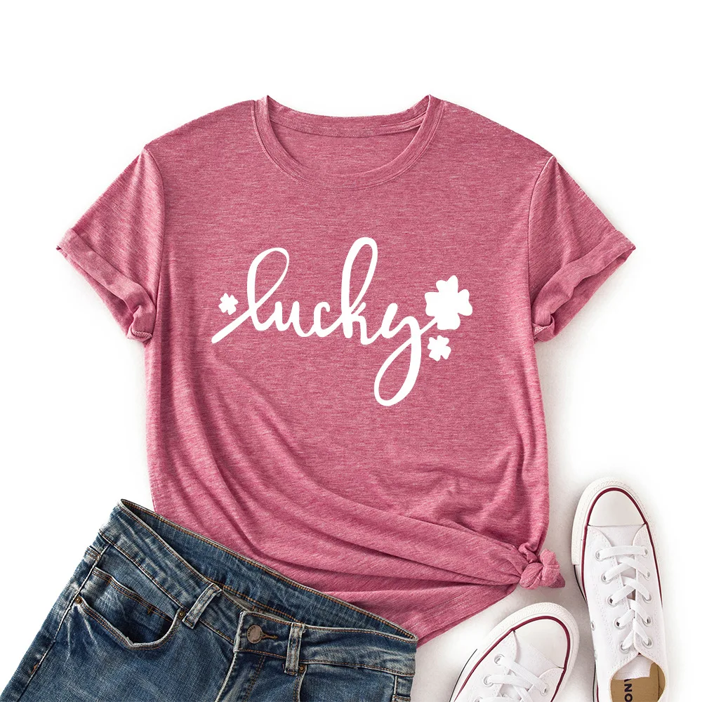 Women T-shirts Cotton Casual Harajuku Lucky Printed Short Sleeve Tops Graphic Tee Summer Female T Shirt Casual Shirts Clothes
Women T-shirts Cotton Casual Harajuku Lucky Printed Short Sleeve Tops Graphic Tee Summer Female T Shirt Casual Shirts Clothes