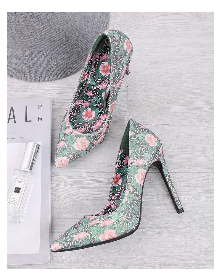 Glitter Printing Flower Latest Fashion Ladies Shoes Pointy Toe Slip On Pumps Floral Stiletto Ultrahigh Heels T-stage Shoes Woman
Glitter Printing Flower Latest Fashion Ladies Shoes Pointy Toe Slip On Pumps Floral Stiletto Ultrahigh Heels T-stage Shoes Woman