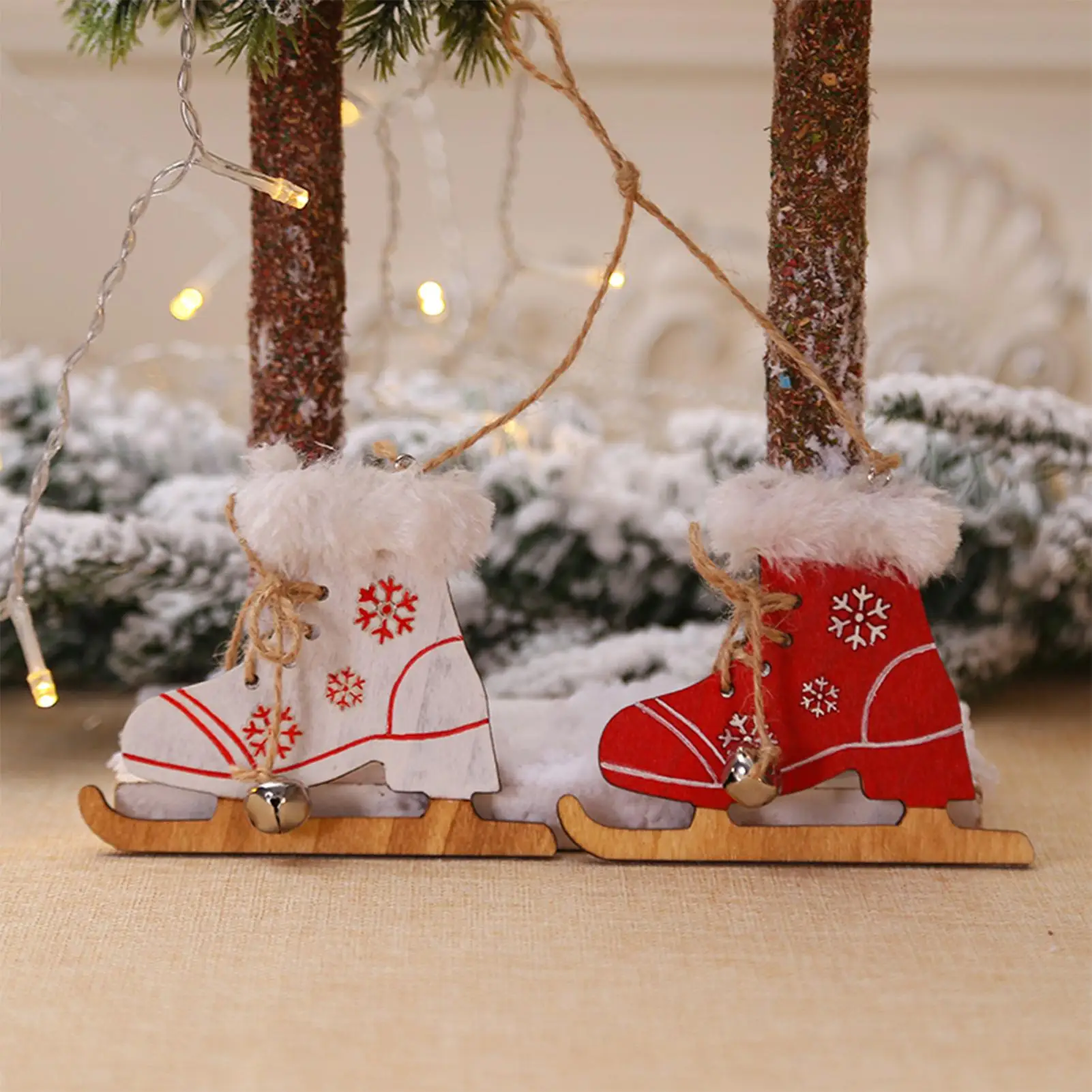 Christmas Hanging Ornament Wooden Skate Shaped With Bell Christmas Tree Decoration Red White Snowflake Kids Gifts New Year
Christmas Hanging Ornament Wooden Skate Shaped With Bell Christmas Tree Decoration Red White Snowflake Kids Gifts New Year