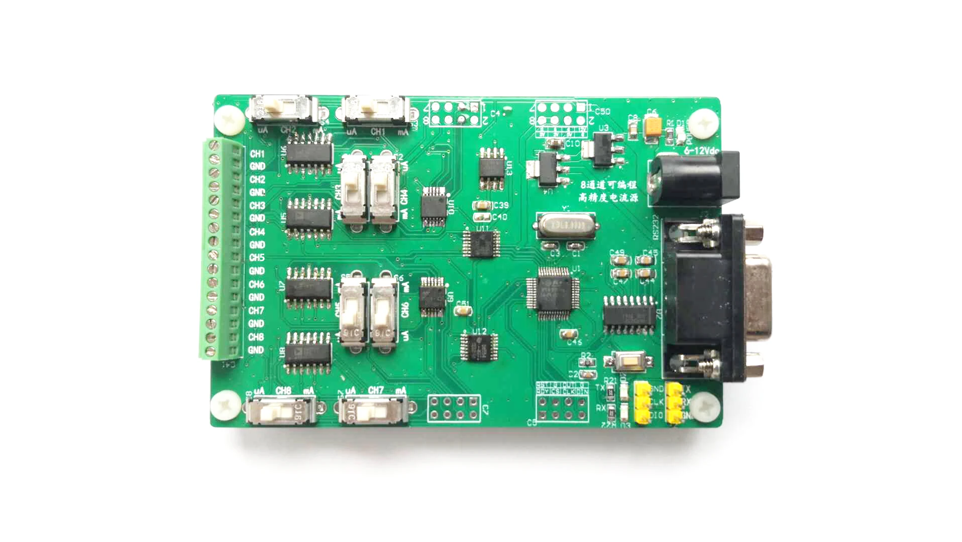 8 channel high precision 4uA to 10mA programmable current source board resolution 0.04 microamps
8 channel high precision 4uA to 10mA programmable current source board resolution 0.04 microamps