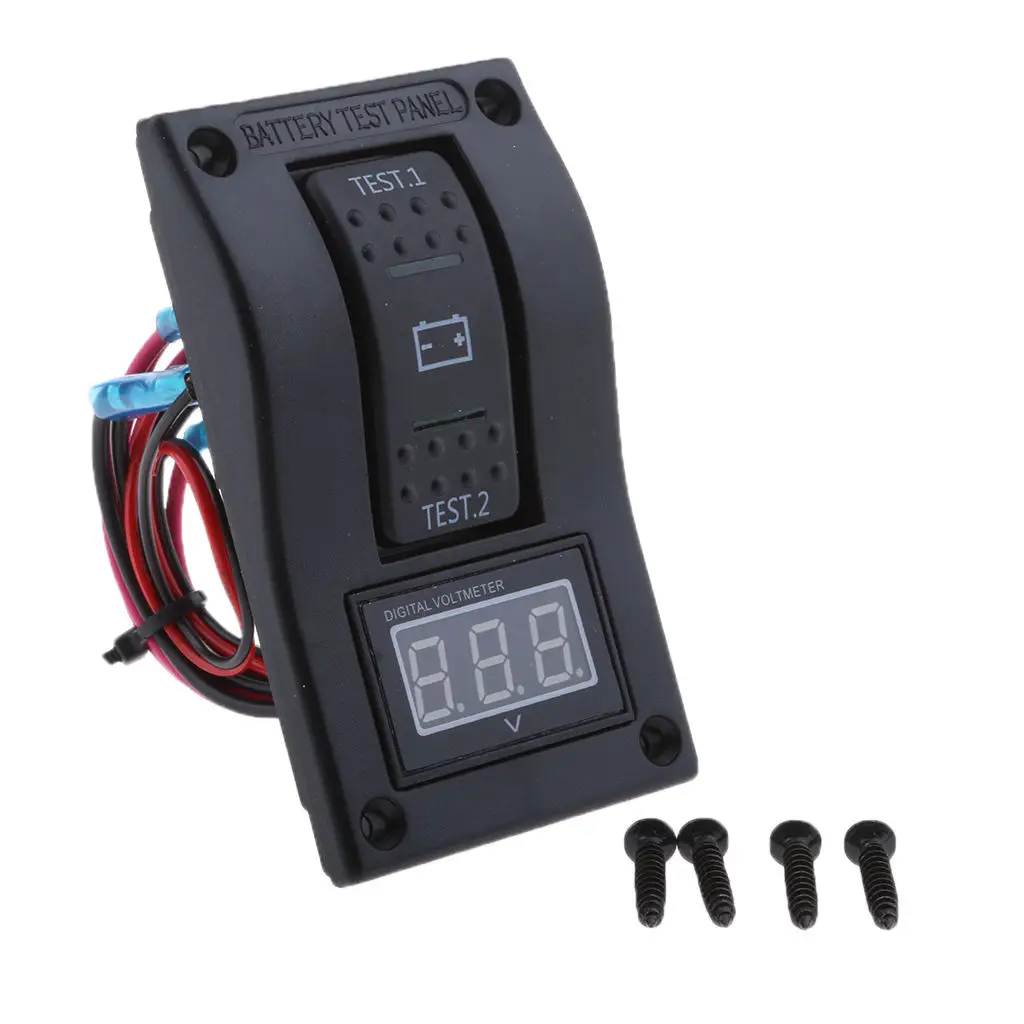 Boat Marine RV Truck Voltmeter LED Dual Battery Test Panel Rocker Switch (Black Plastic)
Boat Marine RV Truck Voltmeter LED Dual Battery Test Panel Rocker Switch (Black Plastic)