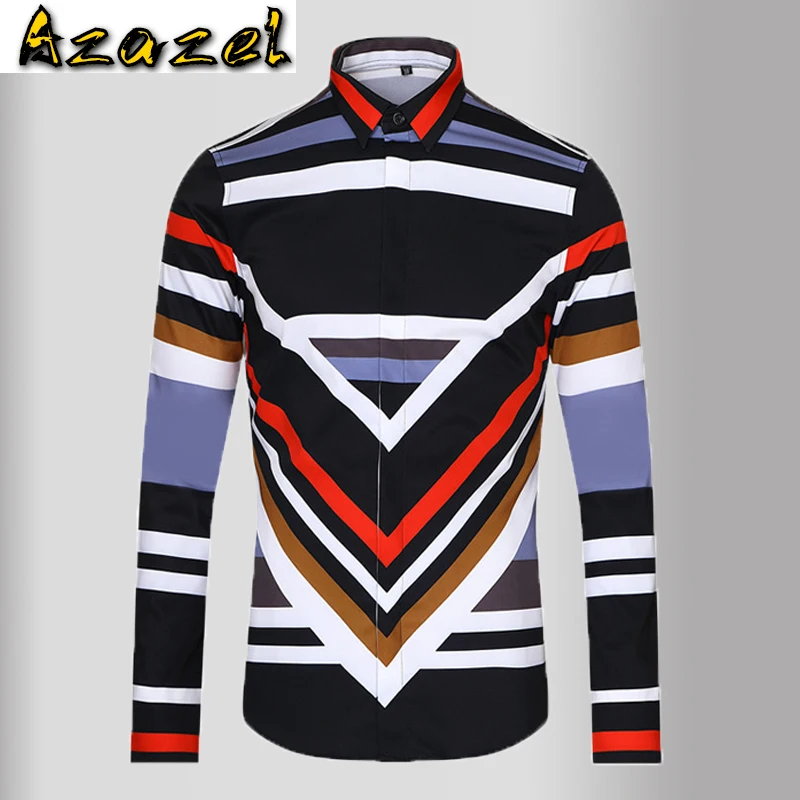 Azazel Digital Printing Stripe Mens Shirts Luxury Long Sleeve Casual Mens Dress Shirts High Quality Slim Fit Male Shirts
Azazel Digital Printing Stripe Mens Shirts Luxury Long Sleeve Casual Mens Dress Shirts High Quality Slim Fit Male Shirts