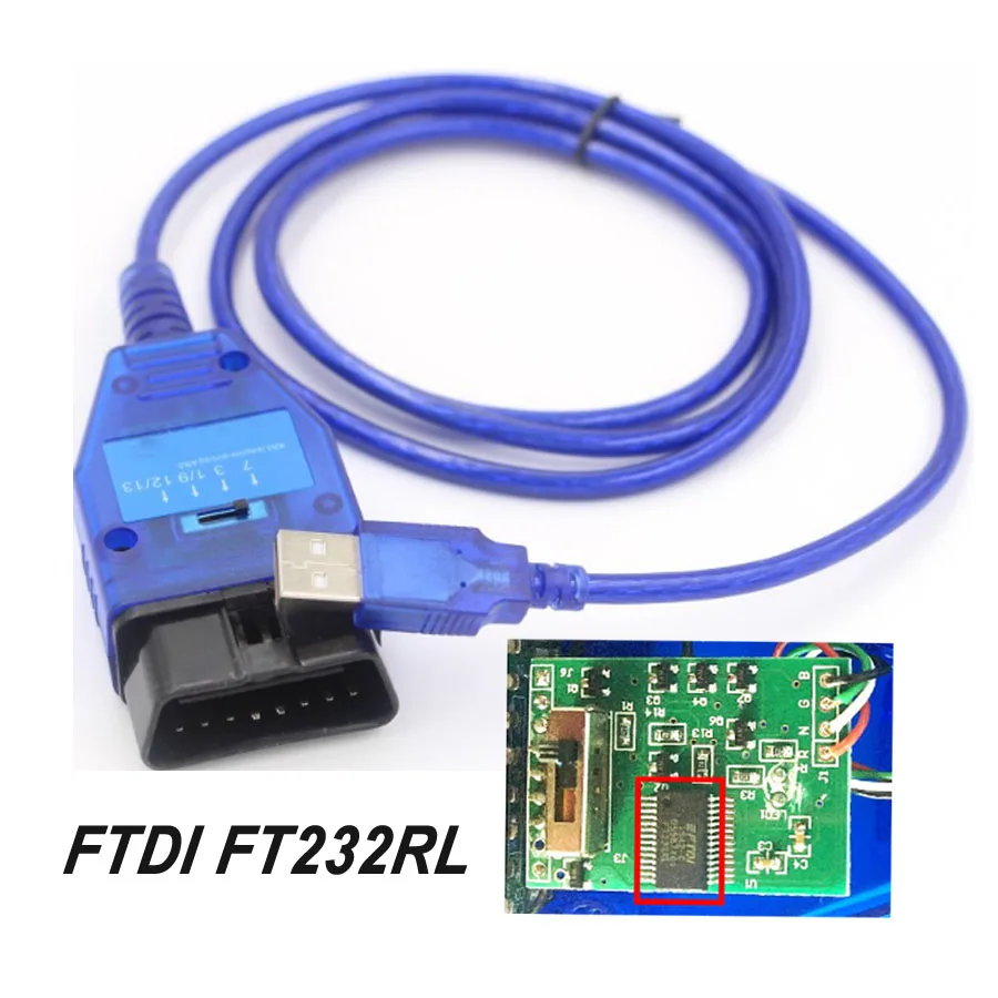 

Автомобильный диагностический кабель Obd2 с чипом FTDI FT232RL/ FT232RQ для VAG, Fiat, KKL, USB-интерфейс, инструмент для сканирования ЭБУ, 4-ходовой переключат...