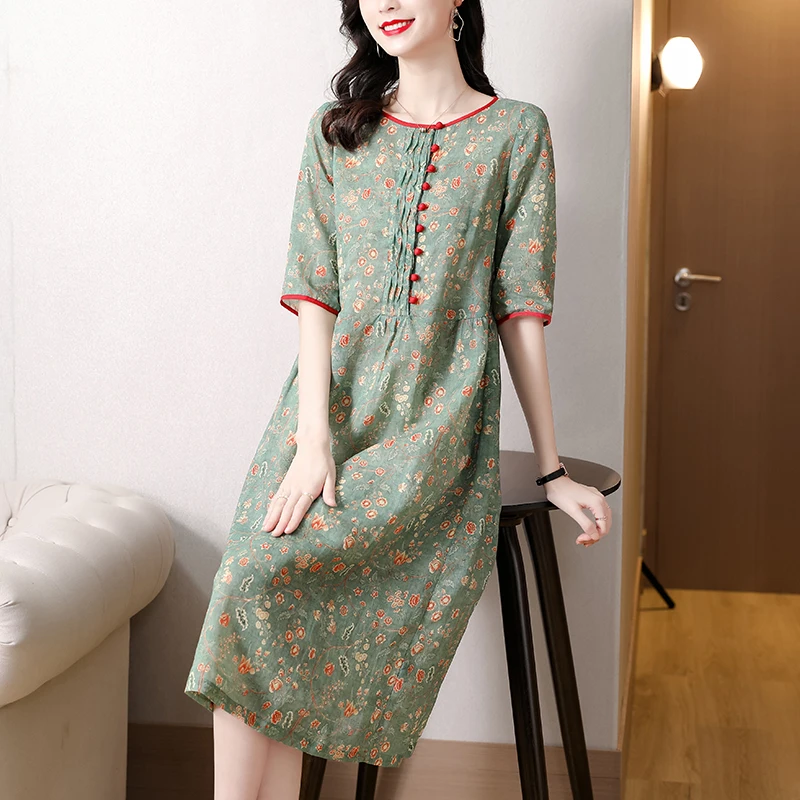 2021 Summer Light Green Dress Women Cotton And Linen Floral Clothes Female O-Neck Vintage Patchwork Loose Dresses Ladies
2021 Summer Light Green Dress Women Cotton And Linen Floral Clothes Female O-Neck Vintage Patchwork Loose Dresses Ladies