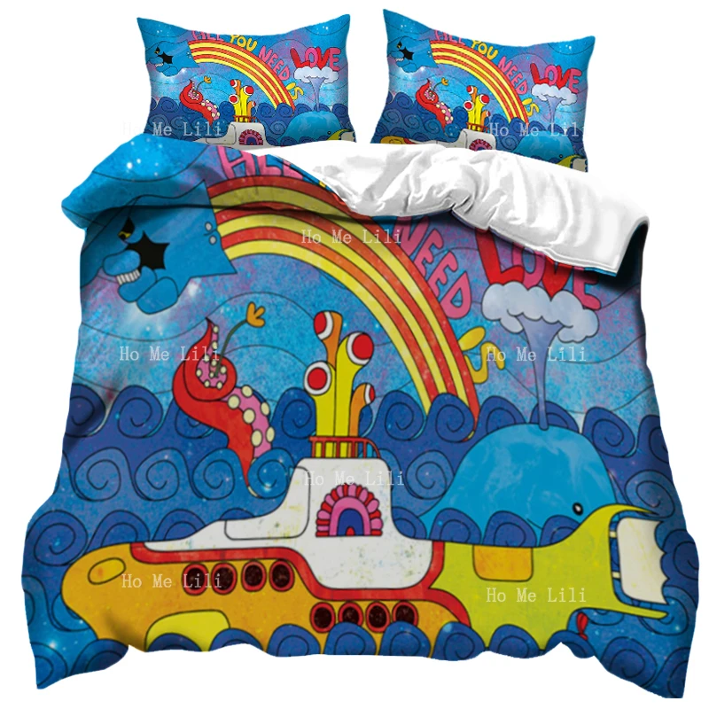 Cartoon Submarine Duvet Cover Set By Ho Me Lili Beetle Yellow Hippie Rock Hallucination Imagination Decorative Bedding
Cartoon Submarine Duvet Cover Set By Ho Me Lili Beetle Yellow Hippie Rock Hallucination Imagination Decorative Bedding