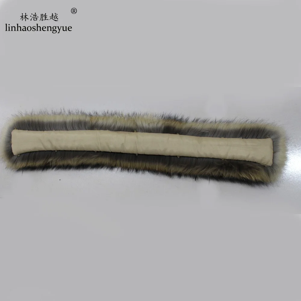 Linhaoshengyue зимний воротник с капюшоном из натурального меха енота 70 см 80 модное