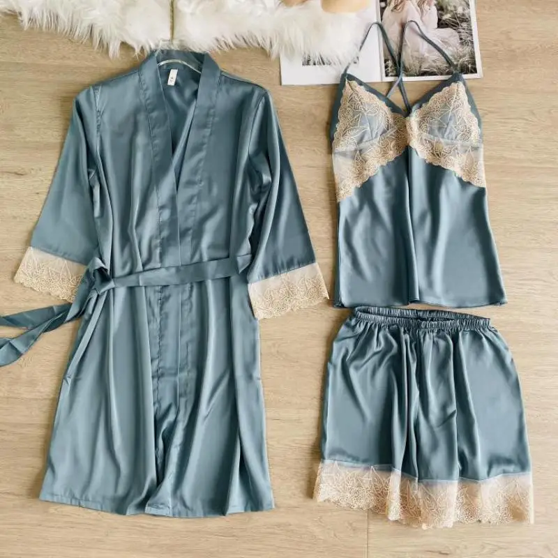 Sleepwear Women Home Clothing 2PCS Pajamas Suit Intimate Lingerie Casual Nightwear Satin Sleep Set Homewear Soft Nightwear
Sleepwear Women Home Clothing 2PCS Pajamas Suit Intimate Lingerie Casual Nightwear Satin Sleep Set Homewear Soft Nightwear