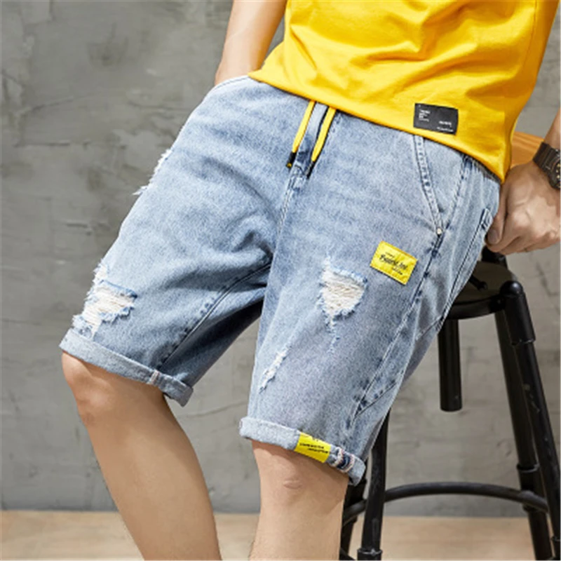 Summer Denim Shorts For men's Five-Point Trend Hole Elastic Waist Tide Brand Ins Loose Men's Five-Point Middle Pants Size 28-42
Summer Denim Shorts For men's Five-Point Trend Hole Elastic Waist Tide Brand Ins Loose Men's Five-Point Middle Pants Size 28-42