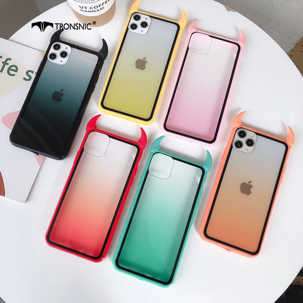 Rainbow Devil Horn Phone Case for iPhone 12 11 Pro Max XR X Max Soft Acrylic Gradient Red Case for iPhone 6s 7 8 Plus Cover Capa
Rainbow Devil Horn Phone Case for iPhone 12 11 Pro Max XR X Max Soft Acrylic Gradient Red Case for iPhone 6s 7 8 Plus Cover Capa