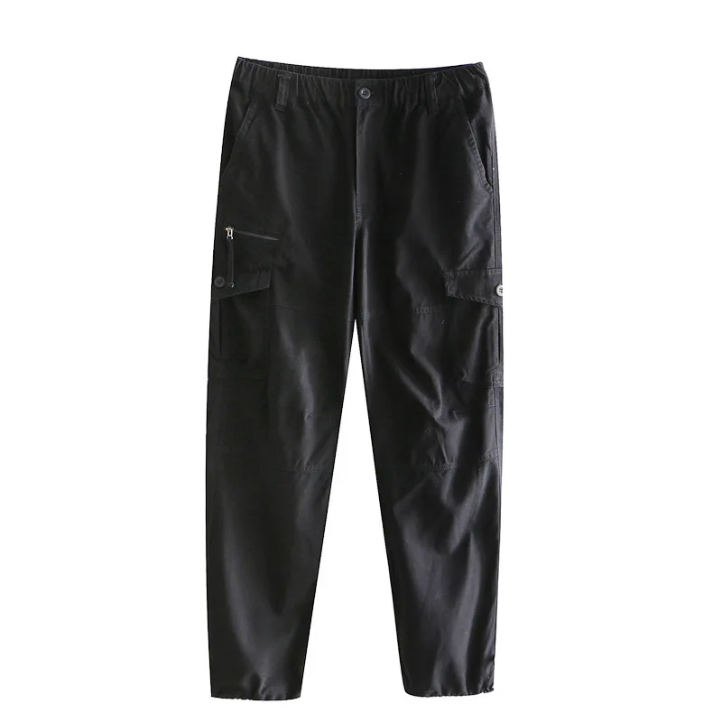 Men Spring Autumn Fashion Elastic Waist Solid Color Elastic Waist Multi Pockets Pant American Style Outdoor Casual Cargo Trouser
Men Spring Autumn Fashion Elastic Waist Solid Color Elastic Waist Multi Pockets Pant American Style Outdoor Casual Cargo Trouser