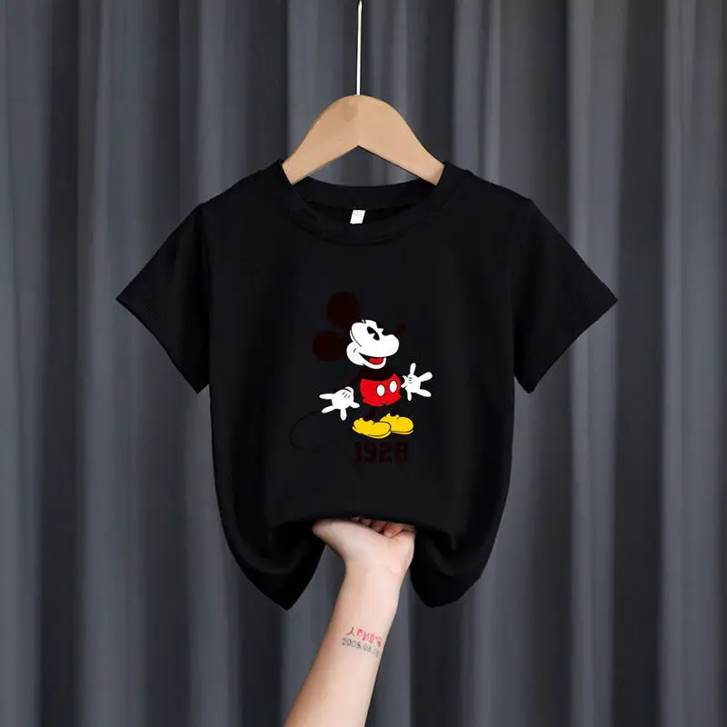 Children's T-Shirt Short-Sleeved Round Neck Cotton Cartoon Mickey Mouse 1928 Print Tops Summer Boy and Girl Solid Color Clothing
Children's T-Shirt Short-Sleeved Round Neck Cotton Cartoon Mickey Mouse 1928 Print Tops Summer Boy and Girl Solid Color Clothing