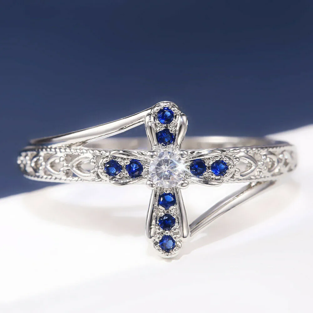 Luxury Fashion Hollow Mosaic Zircon Finger Ring for Women Bride Wedding Dazzling Finger Ring Jewelry Party Club Cross Shape Ring
Luxury Fashion Hollow Mosaic Zircon Finger Ring for Women Bride Wedding Dazzling Finger Ring Jewelry Party Club Cross Shape Ring