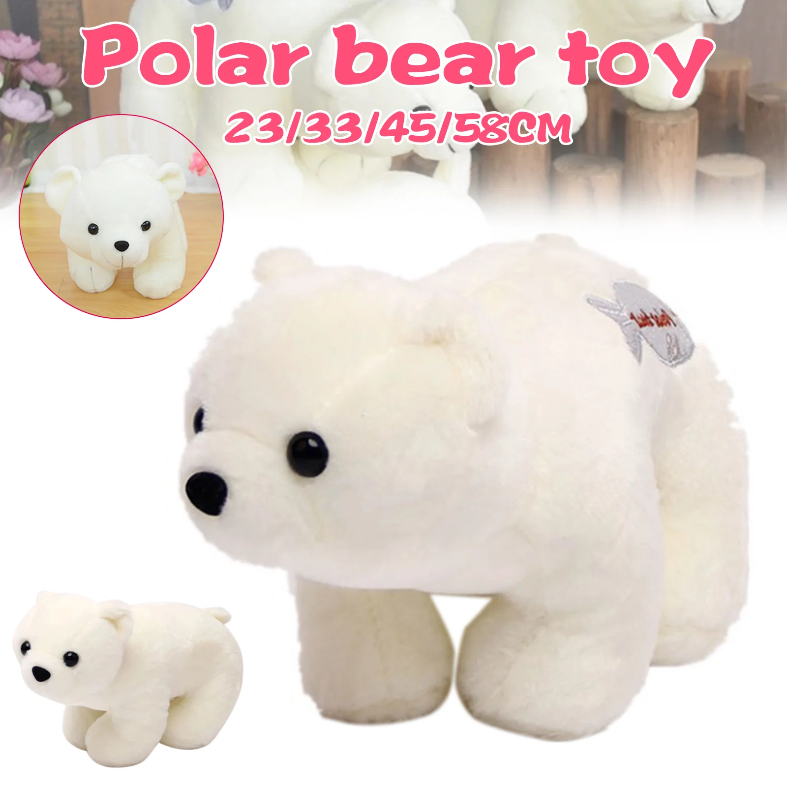 

Полярный медведь, плюшевая игрушка, мягкое и удобное плюшевое животное, кукла для детей и женщин, подарок, милое мультяшное животное, плюшев...