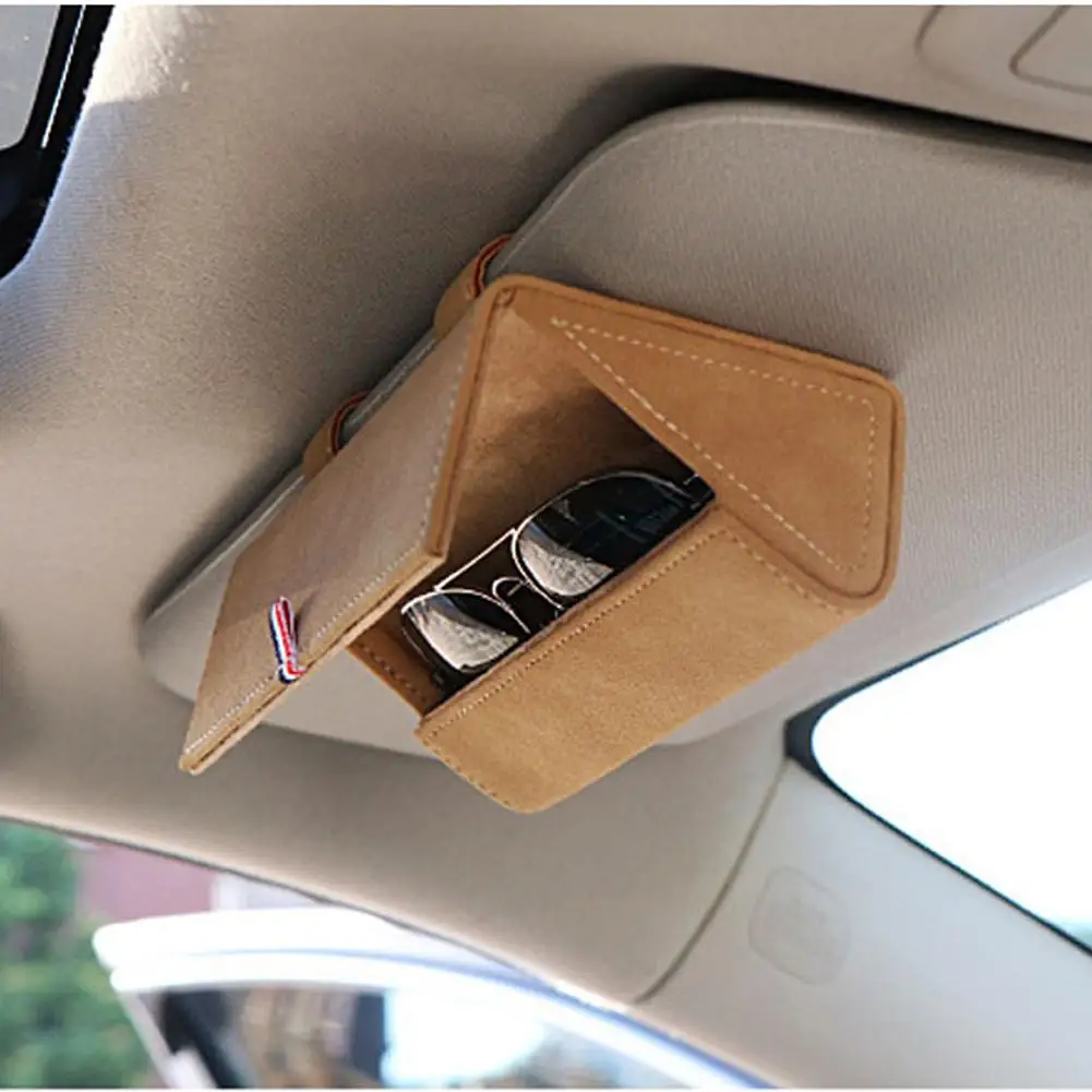 Sunglasses Case Suede Leather Universal Car Visor Eyeglasses Protective Holder Multi-function Bill Holder
Sunglasses Case Suede Leather Universal Car Visor Eyeglasses Protective Holder Multi-function Bill Holder
