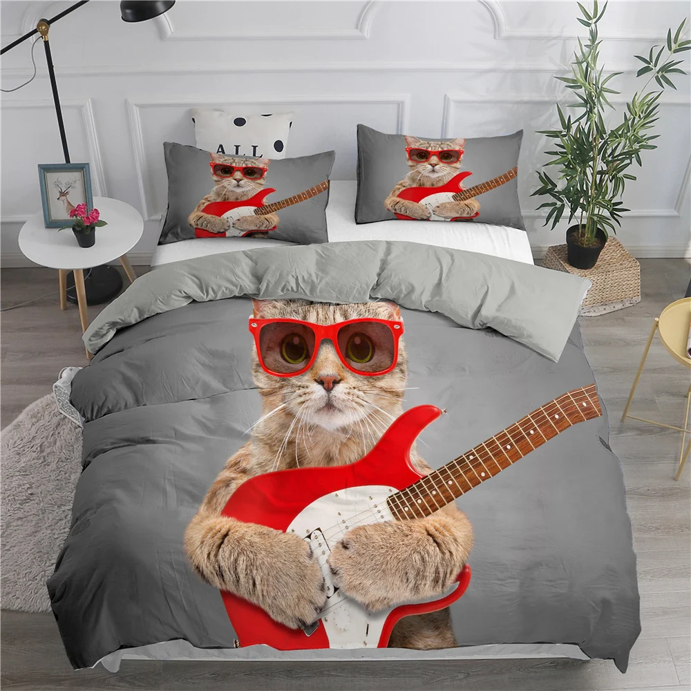 Cool Cats 3d Bedding Set King Size Guitar Duvet Cover and Pillowcase Home Textiles Fashion Kids Adults Unisex Bedroom Decor
Cool Cats 3d Bedding Set King Size Guitar Duvet Cover and Pillowcase Home Textiles Fashion Kids Adults Unisex Bedroom Decor